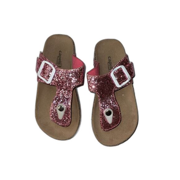 Capelli of New York girls Pink and white glitter Sandals size 2.5 - Picture 1 of 9